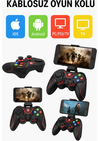 Kablosuz Bluetooth Gamepad Ios/android Uyumlu Telefon Tutuculu Pubg Cod, Fıfa Için Kusursuz Kontrol