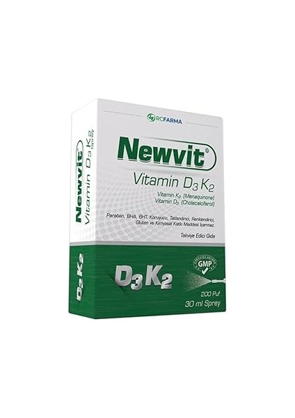 Rc Farma Newvit Vitamin D3 K2 Sprey 30ML