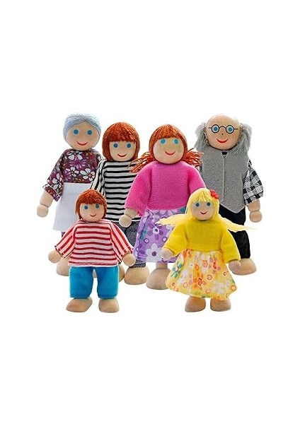 Circle Toys Ahşap 6'lı Aile Kukla Seti