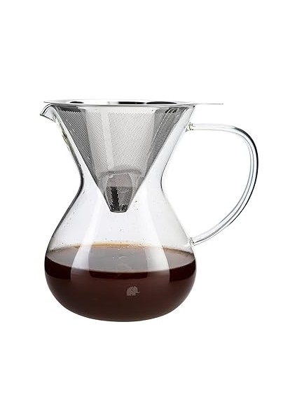 Jumbo, Glory Cam Kahve Demleme Çelik Süzgeçli 850 Ml, Tek Ebat, Çok Renkli