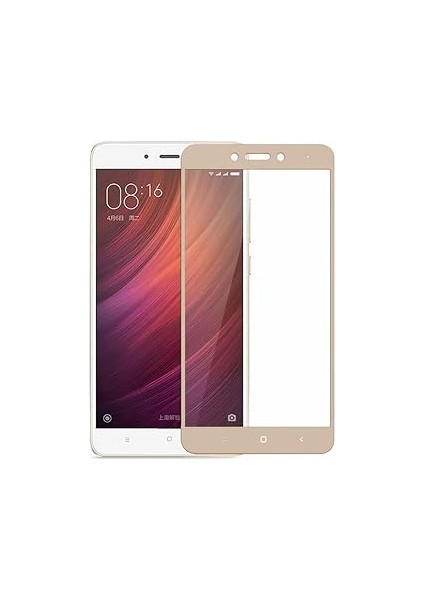 Ehr. Note 4x Uyumlu Full Kaplayan Temperli 5d Ekran Koruyucu Cam (Gold)