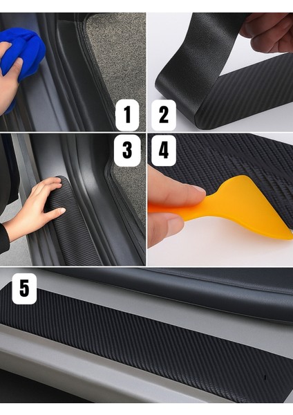 Seat Malaga Için Özel Uyumlu Oto Kapı Eşikleri Sticker Karbon 4 Adet indirimleri