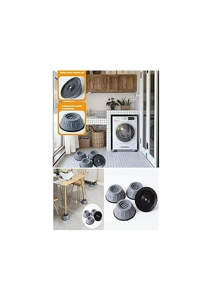 Çamaşır Makinesi Titreşim Önleyici Kaydırmaz Vantuzlu Stoper Set 4 Adet