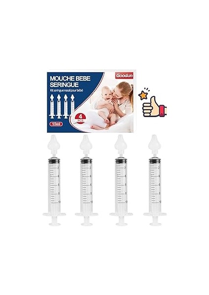 Bebekler Için Burun Iğnesi, 4 Adet, 10 ml Burun Yıkama, Çocuklar Için, Taşınabilir, Silikon Burun K