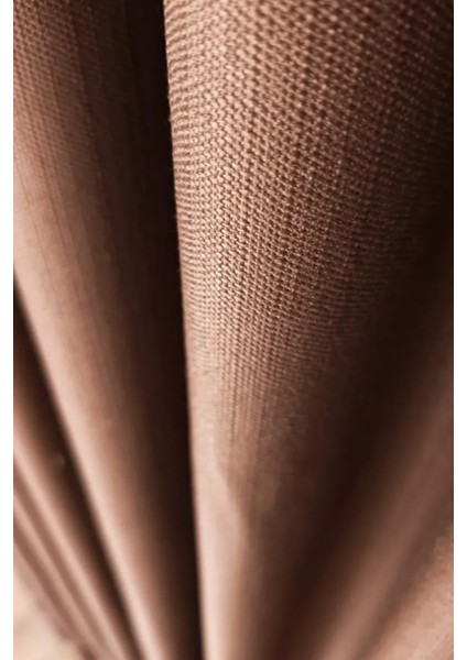 Keten Fon Perde, Koyu Kahve, Pano Fon, Sık Pile, Kuşaklı, Düz Renk, Tek Kanat fırsatları