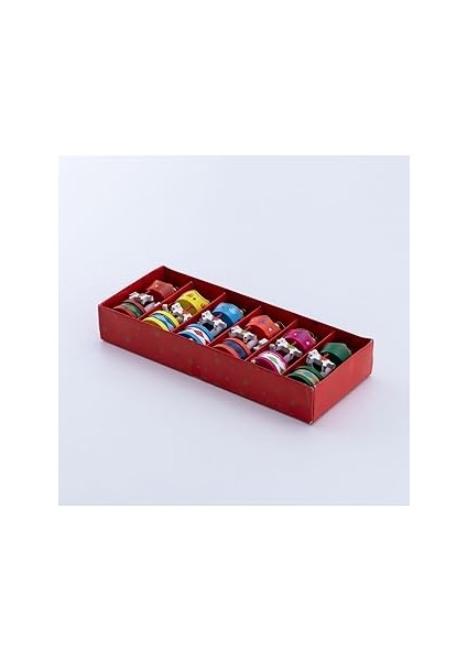 Bimotif Yılbaşı Süsü, 6lı Atlı Karınca Seti, Karışık Renkli