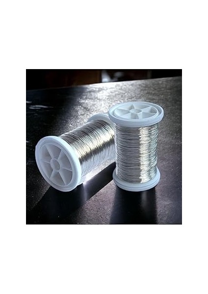 Gürbüz Filografi 0.30MM (100GR - 150M) Bakır Üstü Gümüş Kaplı Parlak Gümüş Renkli Filografi ve Çiçe