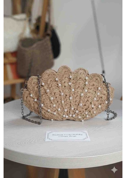 El Yapımı Midye Model Kadın Kol Çantası