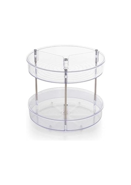 Primanova M-E64-16 Elpida Iki Katlı Döner Raf, 20 x 23 Cm, Şeffaf