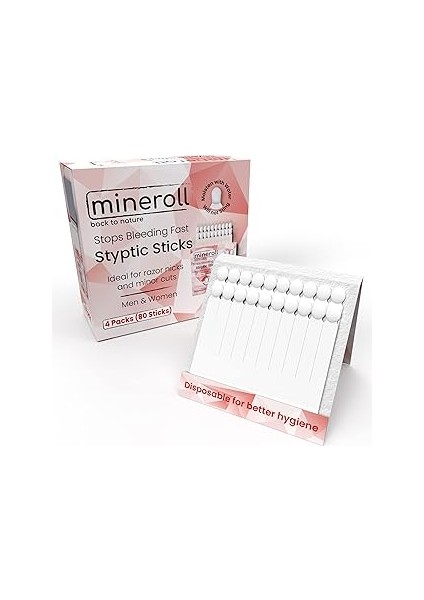 Mineroll Tek Kullanımlık Çubuk Kan Taşı, Erkekler ve Kadınlar Için Ufak Jilet Kesikleri ve Manikür