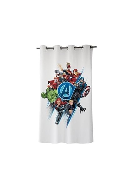 Taç Lisanslı Avengers Saten Tekli Hazır Fon Perde