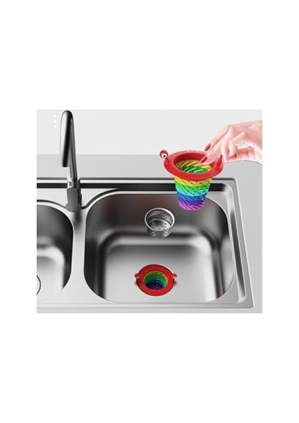 6 Kademeli Lavabo Süzgeci, Renkli Lavabo, Evye Süzgeci Gider Koruyucu