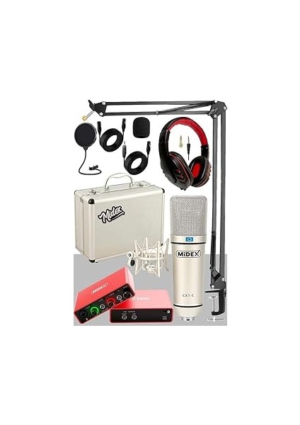 Stüdyo Kayıt Seti - GLX-700 Ses Kartı + Cx1-C Mikrofon + Kulaklık