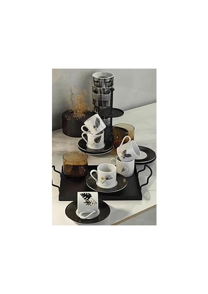 Kütahya Porselen Golden Lief 6 Kişilik 12 Parça Kahve Takımı