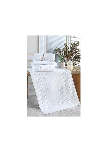 Deni̇zli̇ Çeyi̇z 2'li Beyaz Ayak Havlusu 50X70 cm