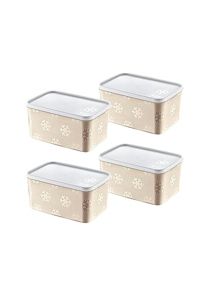 Smartware 4'lü Set No Frost Saklama Kabı Latte 2600 ml