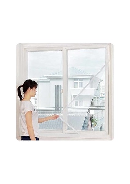 Cırt Bantlı Yapışkanlı 100CM x 150CM Kesilebilir Pencere Sinekliği