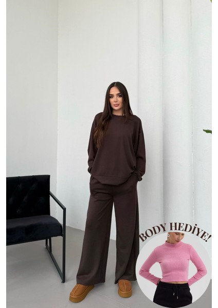 Yumuşak Premium Kumaş Uzun Beli Lastikli Modal Alt-Üst Takım