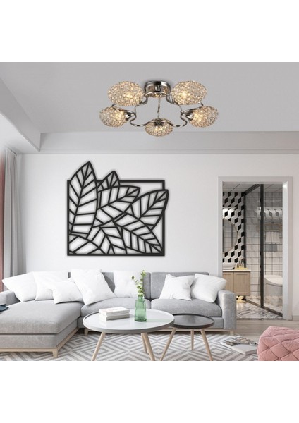 As Tasarım Yaprak Modeli Ahşap Dekorasyon Duvar Süs Tablo 50X46 cm Siyah Renk fiyatları