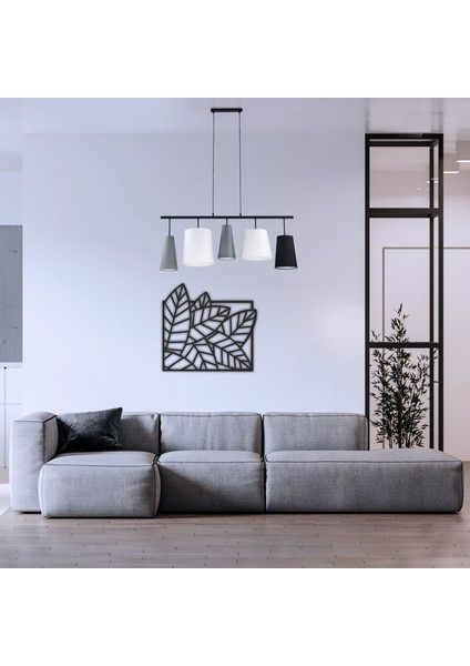 As Tasarım Yaprak Modeli Ahşap Dekorasyon Duvar Süs Tablo 50X46 cm Siyah Renk modelleri