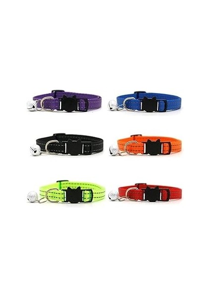 Glipet Reflektörlü Zilli Dokuma Kedi Boyun Tasması 19X1 cm Kahverengi