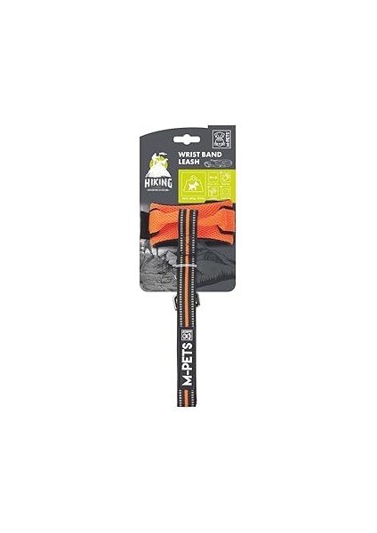 M-Pets Hiking Wrist Bilek Bantlı Gezdirme Tasma Orange
