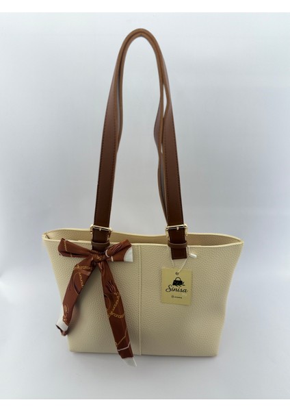 Kadın Fular Detaylı El ve Omuz Çantası