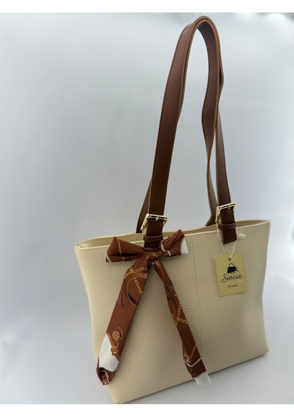 Kadın Fular Detaylı El ve Omuz Çantası