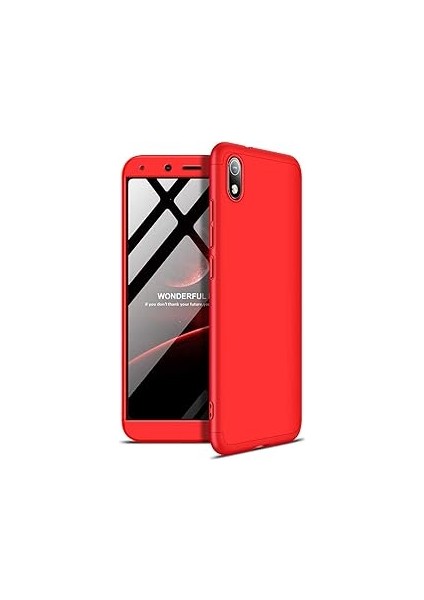 Microsonic 7A Için Kılıf Double Dip 360 Protective Kırmızı [redmi 7A ile Uyumlu Kılıf