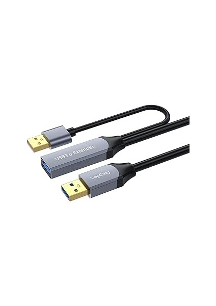 Veggieg USB 3.0 Uzatma Kablosu Sinyal Güçlendirici Extender Destekli Usb-A Uzatıcı Kablo 20 Metre