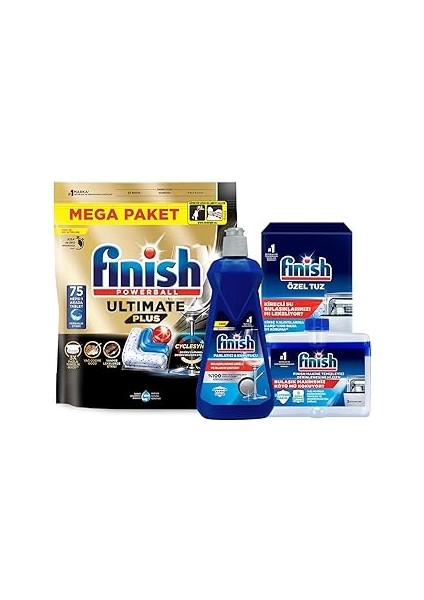 Ultimate 75 Kapsül Bulaşık Makinesi Deterjanı Tableti + Temizlik ve Bakım Seti