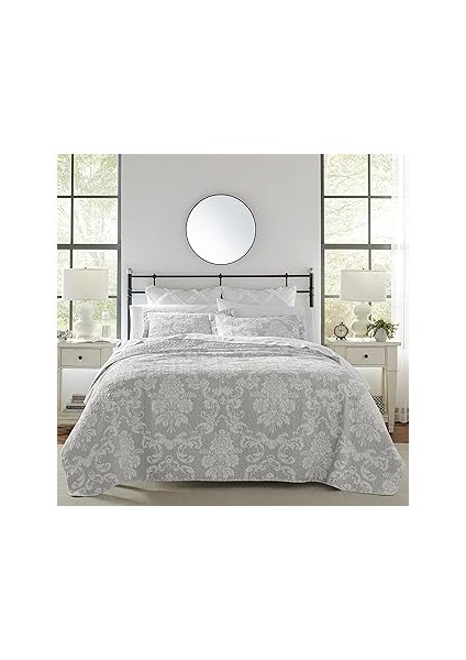 Laura Ashley Yorgan Seti Pamuk Ters Çevrilebilir Yatak Örtüsü Eşleşen Yastık Kılıfları, Hafif Ev De