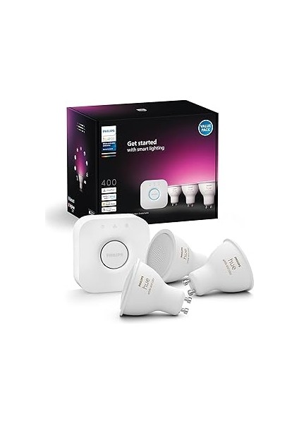 Huewca 4.2W GU10 Renkli Spot Akıllı Ampul 3'lü Başlangıç Seti