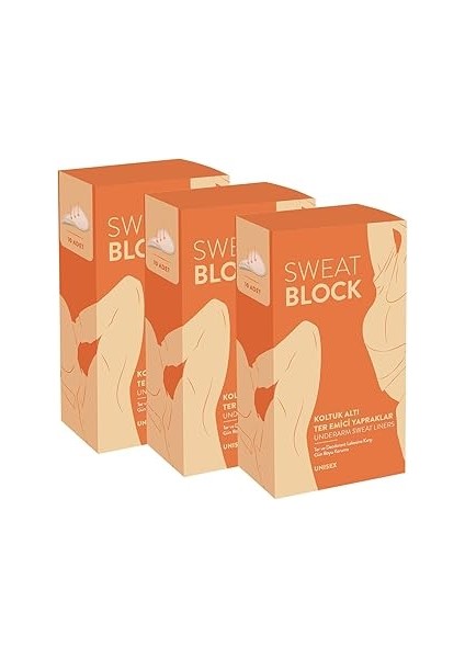 Sweat Block Koltuk Altı Ter Emici Yapraklar Koltuk Altı Pedi 3'lü Set