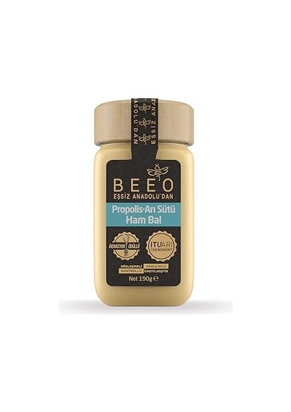 Bee'o Propolis Arı Sütü Ham Bal Karışımı, 190 gr