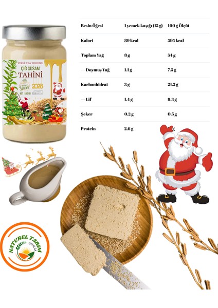 Çiğ Susam Tahini 550 gr ( Yeni Yıla Özel Tasarım Hediye Paketli Gönderim ) fırsatları