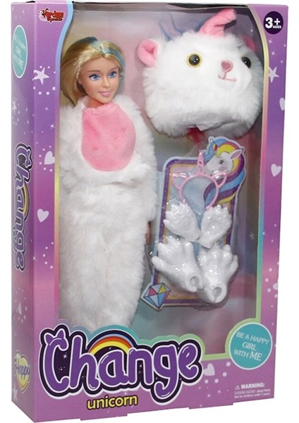 Aksesuarlı Hayvan Kostümlü Bebek Unicorn Oyuncak Ünicorn Bebek Peluş Ünicorn