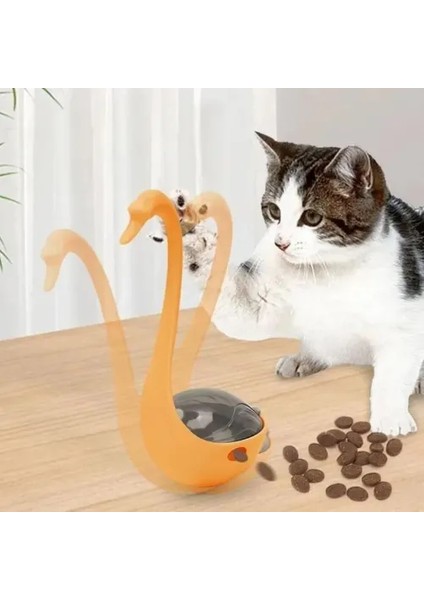 Kuğu Şeklinde Lazerli ve Mama Hazneli Kedi Oyuncağı modelleri