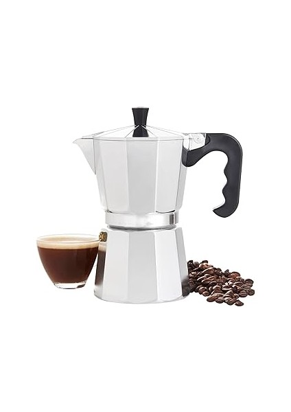 Orret Moka Express Espresso Cezvesi – Ocak Üstü Espresso Pişirici, Alüminyum Gövde, Klasik Ita