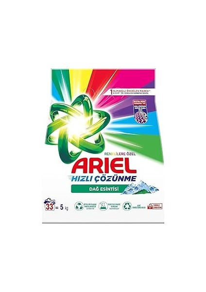 Dağ Esintisi Renklilere Özel 5 kg Hızlı Çözünme Toz Çamaşır Deterjanı