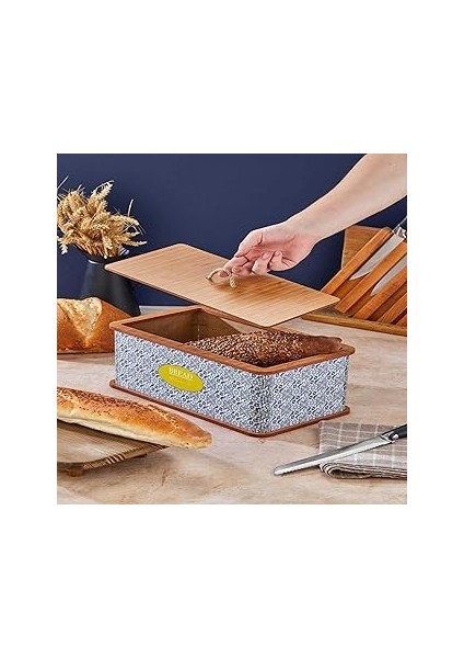 Welcomein Özel Tasarım Doğal Ahşap Ekmeklik Sepeti Lüks Ekmeklik Kutusu Çok Amaçlı Kutu Mutfak Kitc