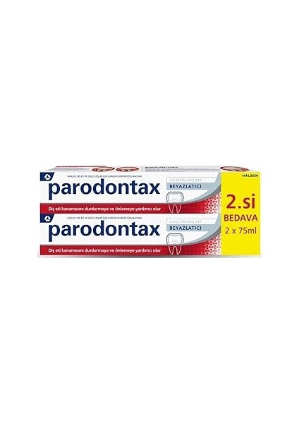 Parodontax Diş Eti Bakımı Beyazlatıcı Diş Macunu 75 ml x 2 Adet