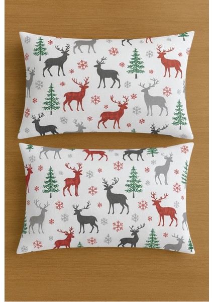 Desenli Pamuklu Yastık Kılıfı 2 Adet 50 x 70CM