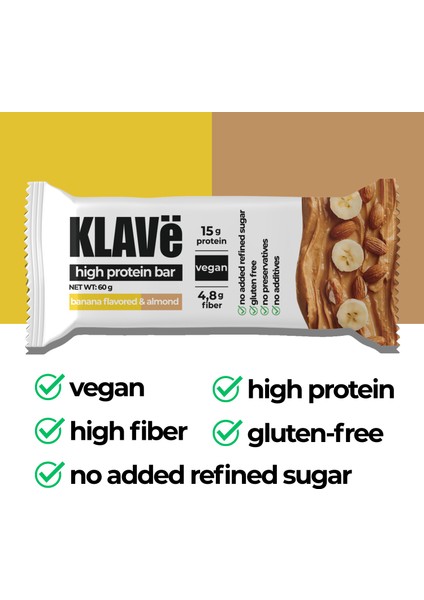Muz Aromalı ve Bademli Protein Bar Kutusu - 60 G x 3 Adet modelleri
