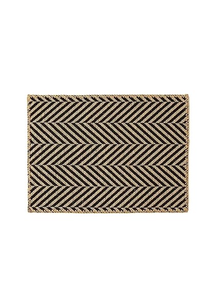 Ocean Textile Siyah Renk Balıksırtı Jüt Paspas 50 x 70 cm