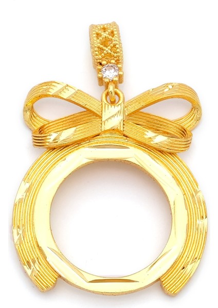 altın kaplama yarım çerçeveli kolye ucu tgr-741