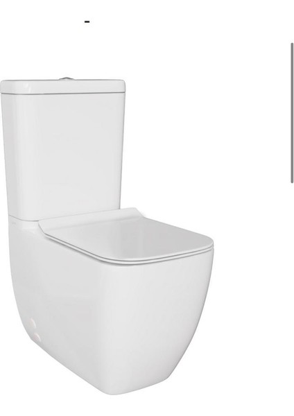 S25 Square Duvara Sıfır Kanalsız Klozet+Rezervuar+Iç Takım+Klozet Kapağı Set