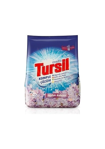 Tursil Matik Toz Çamaşır Deterjanı Maksimum Güç Taze Kır Çiçekleri 4,5 kg 30 Yıkama , Kır Çiçekleri
