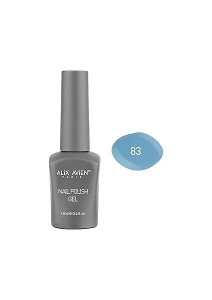 Alix Avien Gri Kalıcı Oje 83-Yoğun Renk Veren Oje 12 Ml-Nail Uv Gel Polish 83