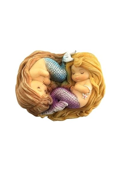 Top Minyatür Peri Bahçesi ve Teraryum Uyuyan Küçük Deniz Kızı Arkadaşları